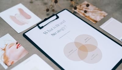 Brand strategy mood board with colour swatches and design inspiration